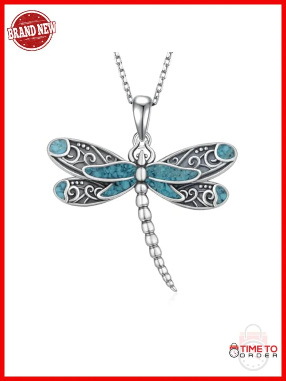 925 Sterling Silver Dragonfly Pendant Necklace Jewelry